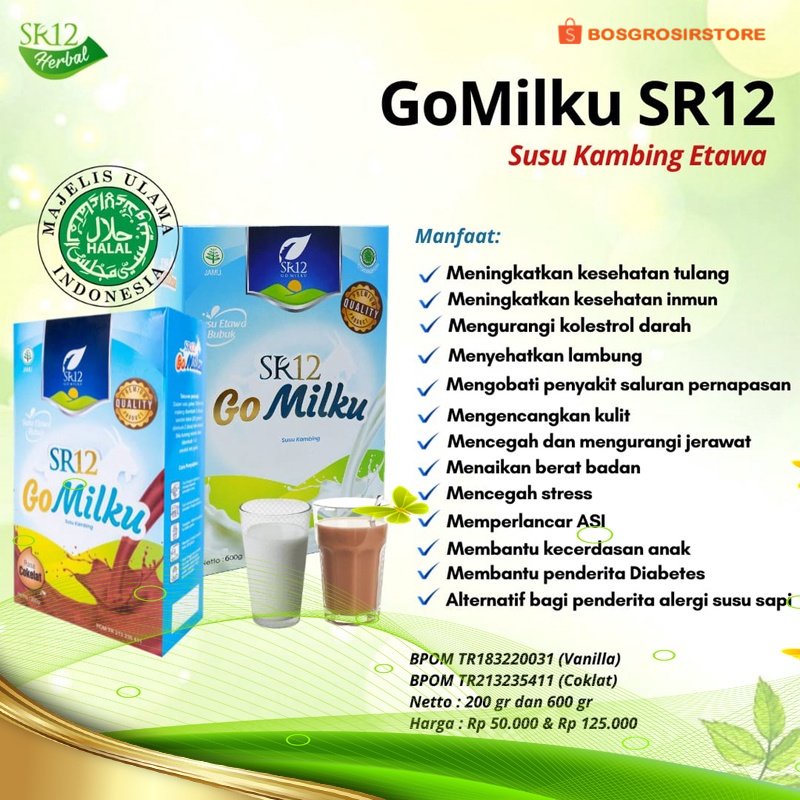 

Susu Gomilku SR12 Susu Kambing Etawa Bubuk Kualitas Premium Kemasan Hemat 600 gram