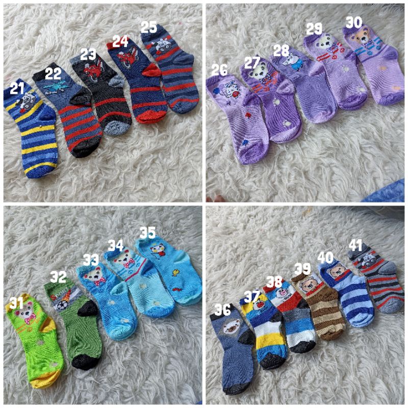 kaos kaki anak umur 5-8 tahun size 12-16