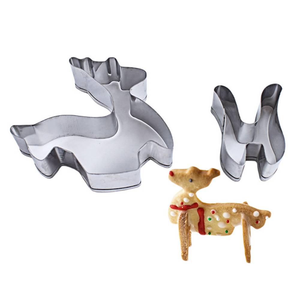 8 Pcs / Set Cetakan Pemotong Kue 3D Bahan Stainless Desain Natal Untuk Alat Baking Biskuit