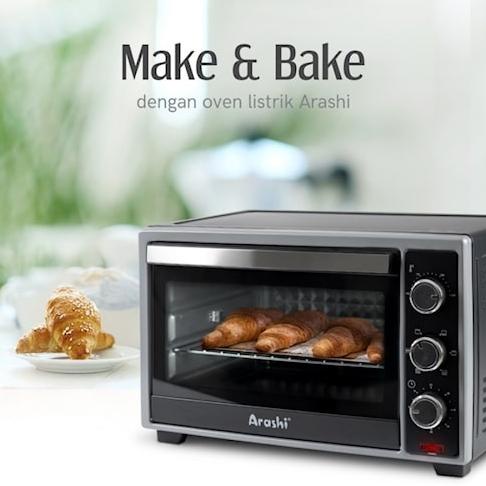 Oven Panggang Listrik 26 Liter Oven Arashi M26A Kompor Oven Arashi Jamilakesuma