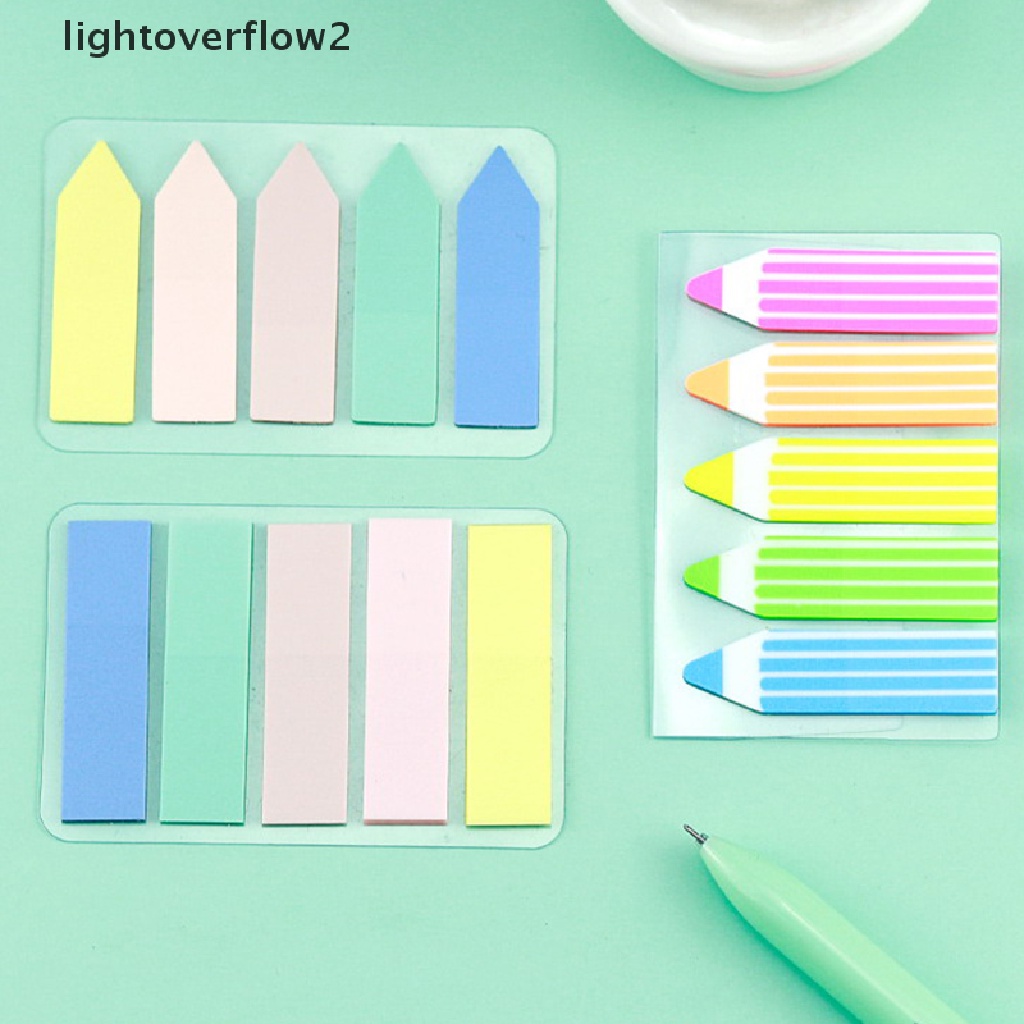 (lightoverflow2) 100 Lembar Sticky Note Warna-Warni Untuk Penanda Buku / Memo