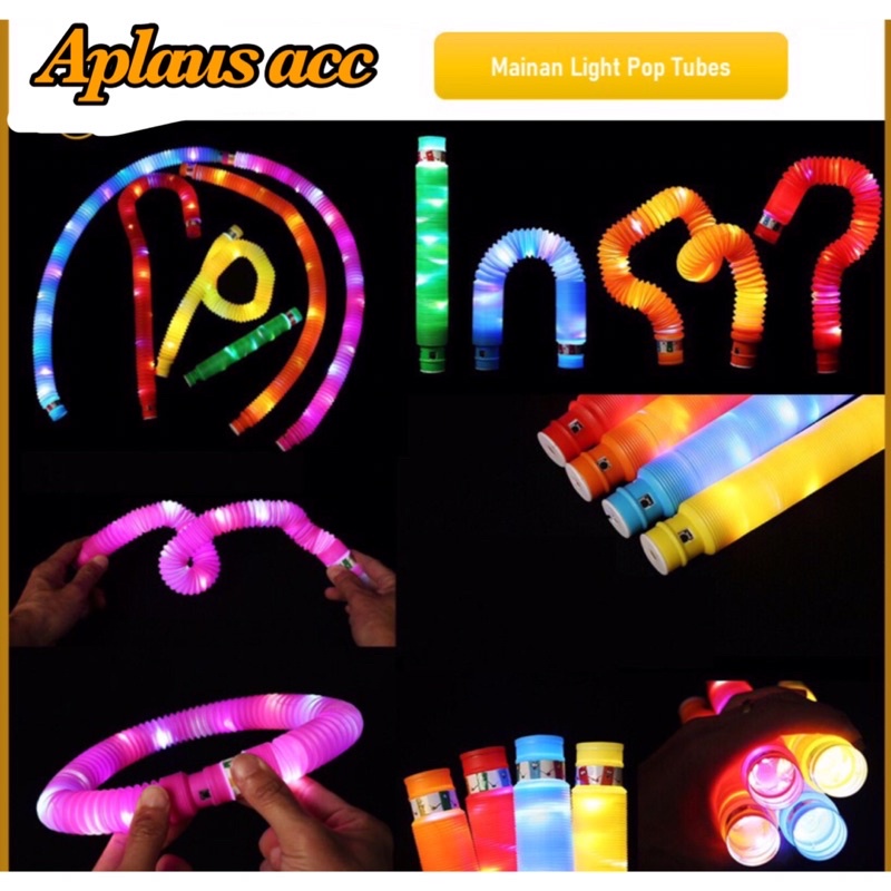 Selang Lampu Mainan Viral Pipa LED CEV Ligth Up Pop Tubes Pop Pipes Pipa Sambung