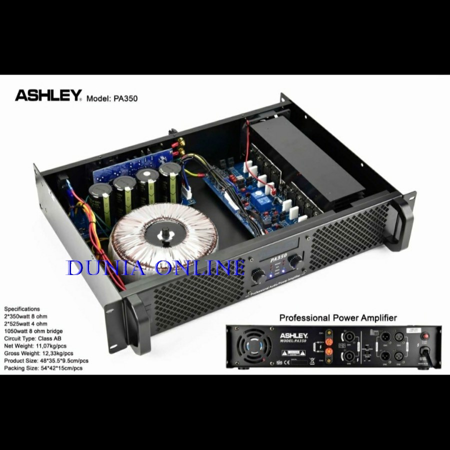 POWER AMPLIFIER ASHLEY PA350/PA 350 ORIGINAL NEW