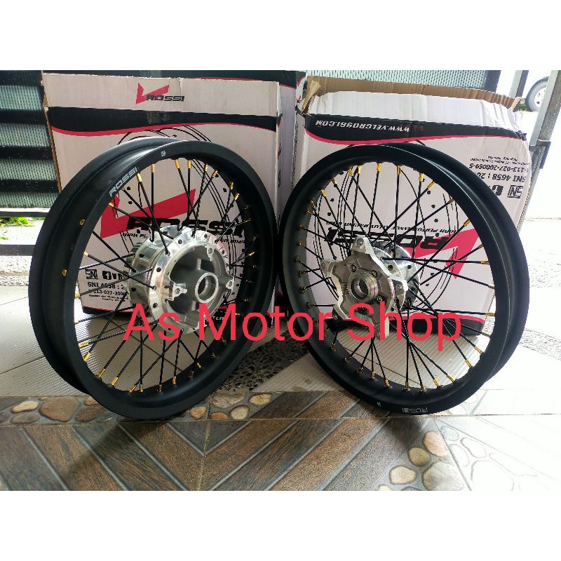 VELG SET ROSSI TAPAK LEBAR 250 300 RING 17 TROMOL SET CB150X NEW CB150R DAN NEW CBR150R LUBANG GIR B
