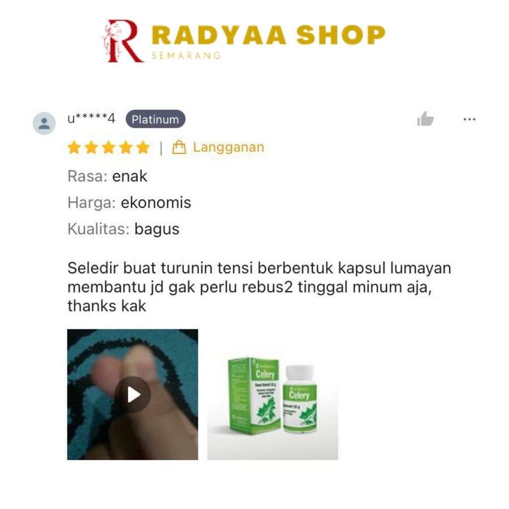 Suplemen Penurun Darah Tinggi Celery Sido Muncul 30 x kapsul Ekstrak Daun Seledri