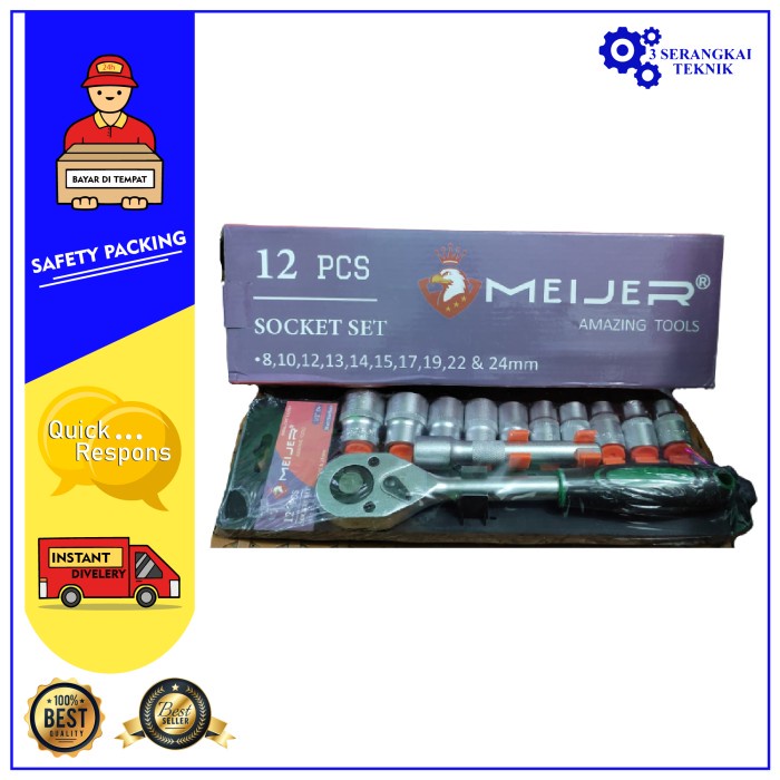 Kunci Kunci Shock Set 12 Pcs 1/2 Inch Meijer