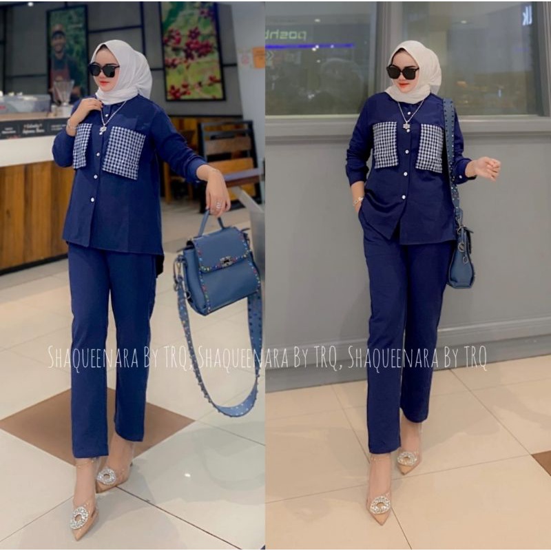 set celana cotton fumiko linen by tqr setelan