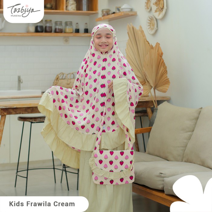 

MUKENA TAZBIYA MUKENA KIDS FRAWILA SERIES ALLSIZE - CREAM