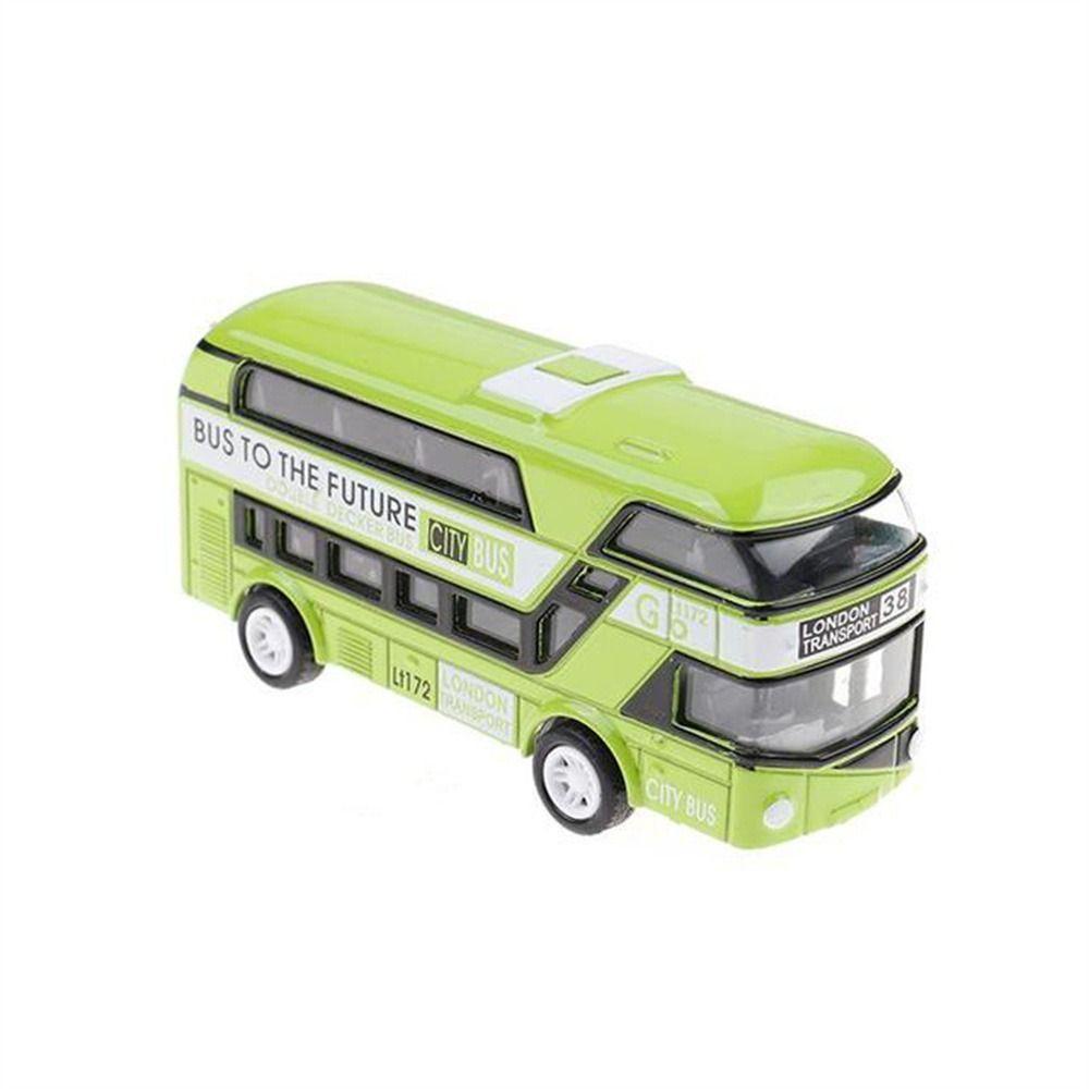 Quinton Diecast Cars Mainan 4roda Hadiah Untuk Anak Set Kendaraan Mainan Kendaraan Mobil Model Bus Mainan Edukasi Kedip Dengan Musik Double Decker Bus