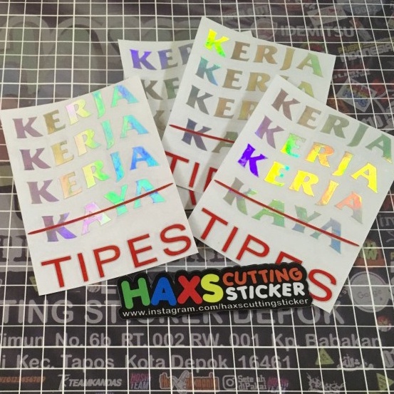 Cutting Sticker Kerja Kerja Kerja Kaya Tipes Motor/Mobil