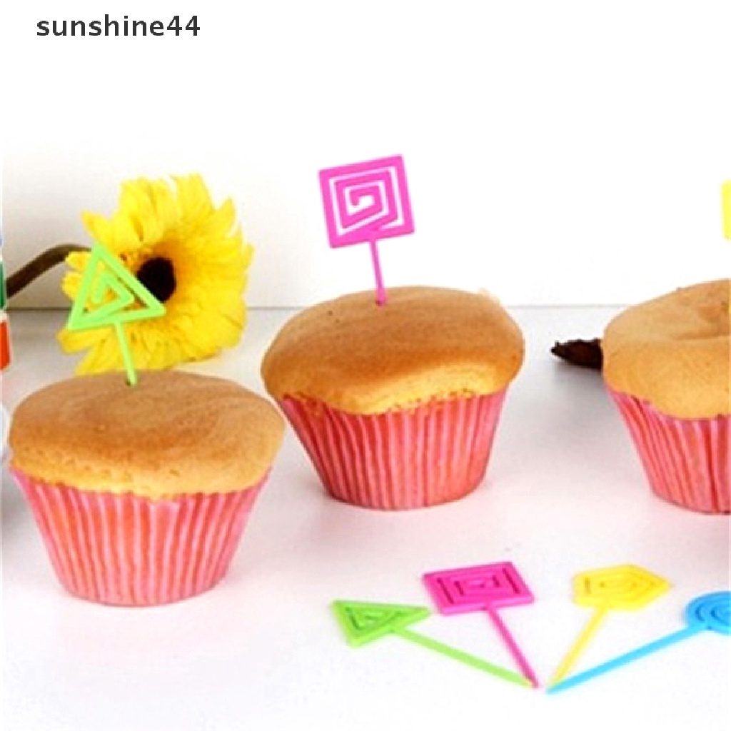 Sunshine 1 Set Tusuk Gigi / Buah / Kue / Dessert Dengan Sticky Note Untuk Dekorasi