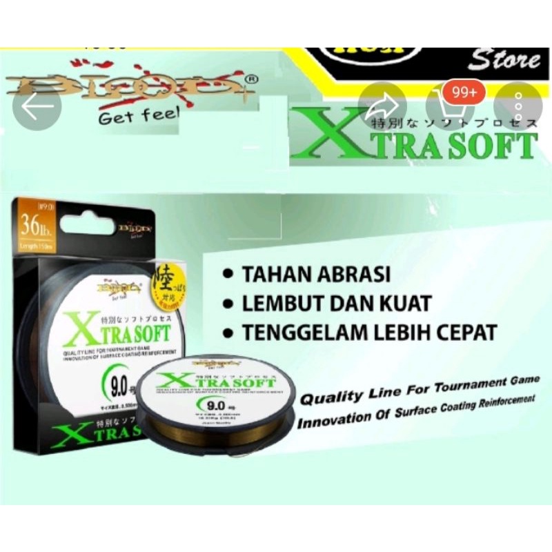 Senar pancing blood Xtra soft 150 m, senar kuat