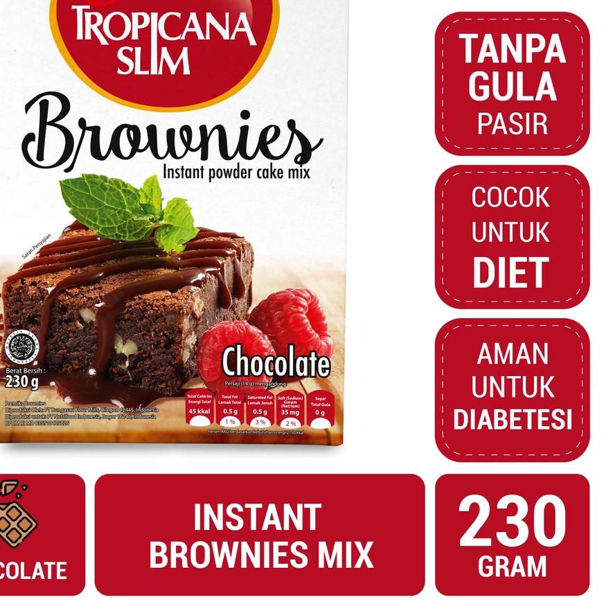

Paling Disukai Tropicana Slim Brownies Instant Powder Cake Mix 230 g - Bantu Dukung Hidup Sehat,,,