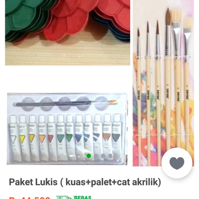 

Produk Unggulan Paket Lukis(Kuas+Palet+Cat Akrilik) Gilaa!!!