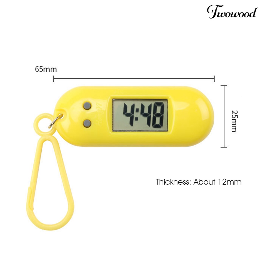 Twowood Gantungan Kunci Jam Digital Elektronik Portable Dengan Layar LCD