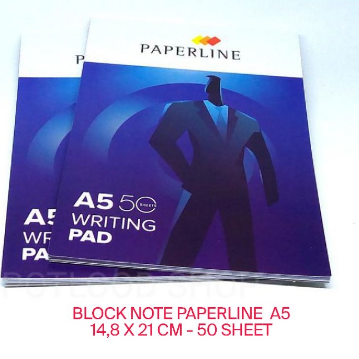 

BUKU NOTES A5 / BLOCK NOTE PAPERLINE (5pcs) A5/50 SHEET + 2 COVER