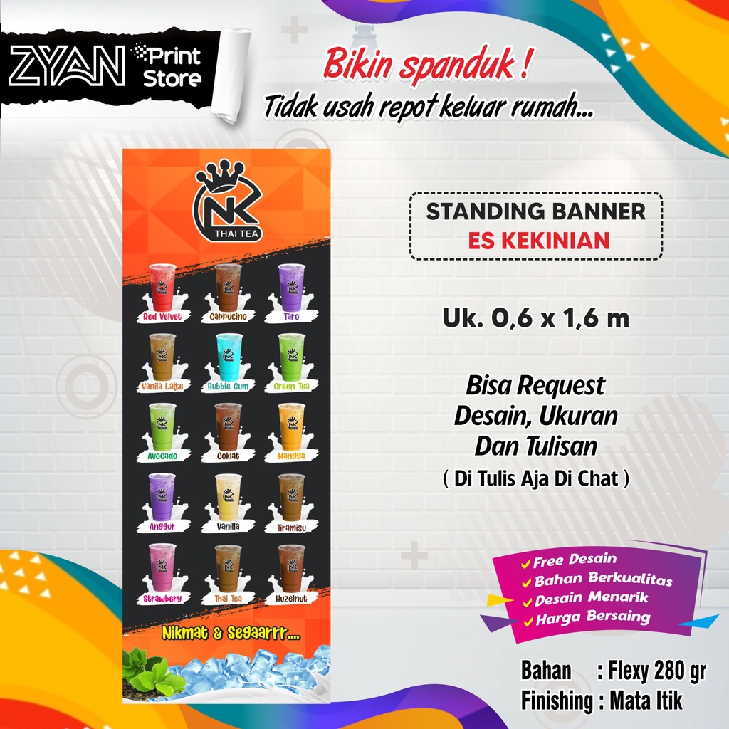 SPANDUK BANNER THAI TEA / ES KEKINIAN