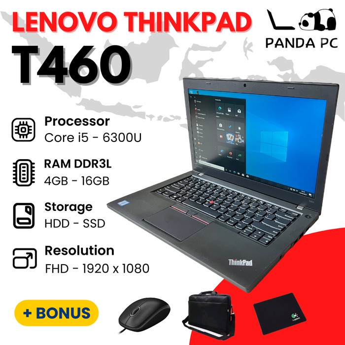 [ Laptop Second / Bekas ] Lenovo Thinkpad T460 - 14" - Core I5 6300U Harga Termurah Notebook /