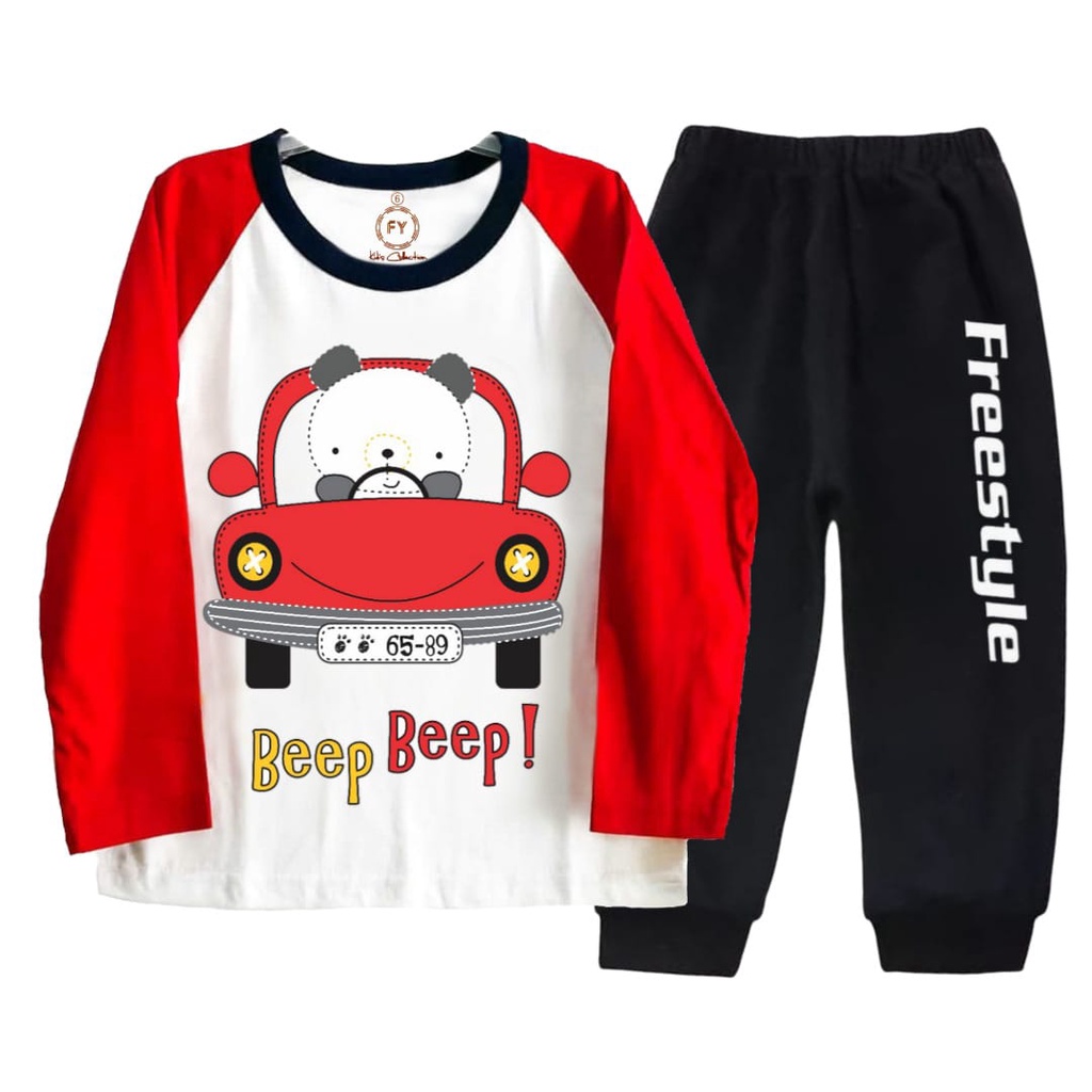 Rdkidzid Set Panjang Anak Laki / Setelan Panjang Anak Laki Laki / Set Panjang Anak / Setelan Anak Motif Beep