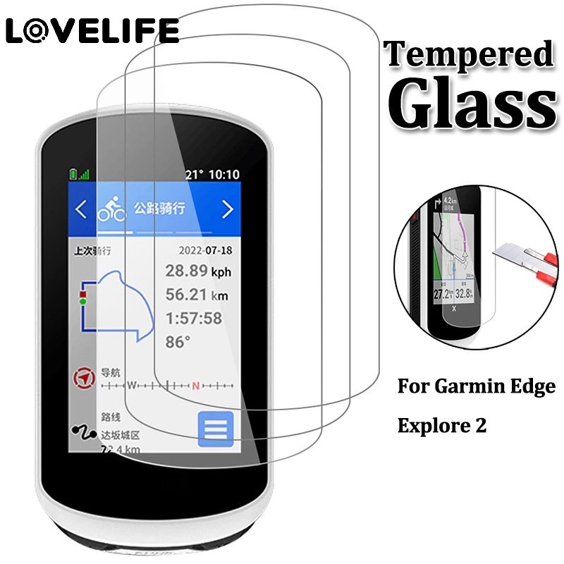 1pc Pelindung Layar Tempered Glass 2.5D Anti Gores / Sidik Jari 9H HD Untuk Garmin Edge Explore 2