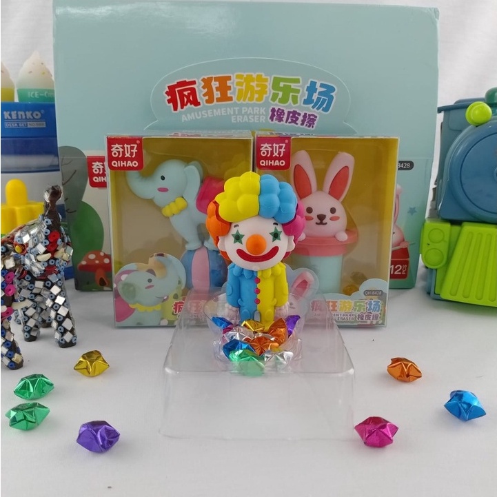 PENGHAPUS BESAR BENTUK BADUT SIRKUS IMUT LUCU 8X6CM 1 BOX EDISI KHUSUS HAPUSAN STIP KARAKTER CLOWN CIRCUS GAJAH KELINCI IMUT LUCU KUALITAS PREMIUM HARGA TERJANGKAU