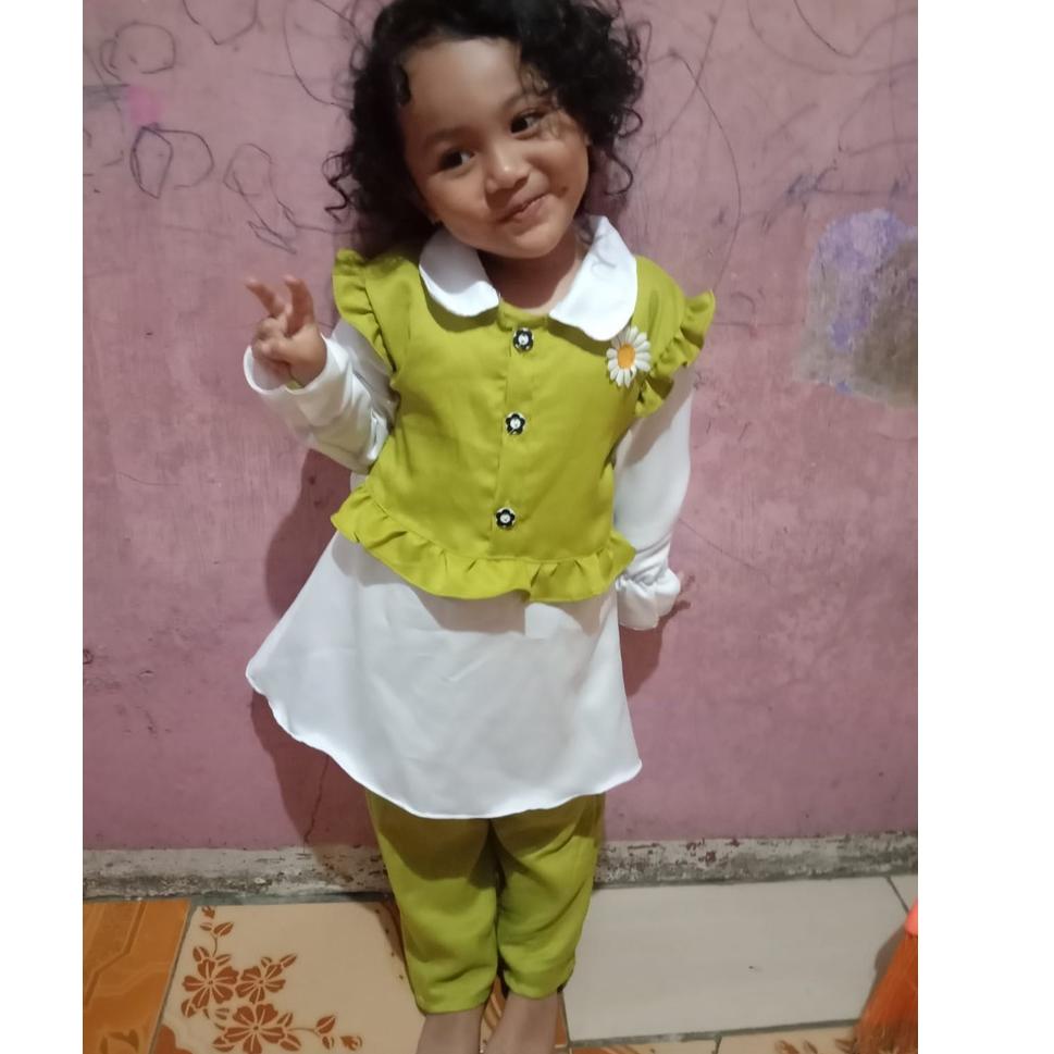 Terlaris one set daisy baju anak perempuan stelan terbaru