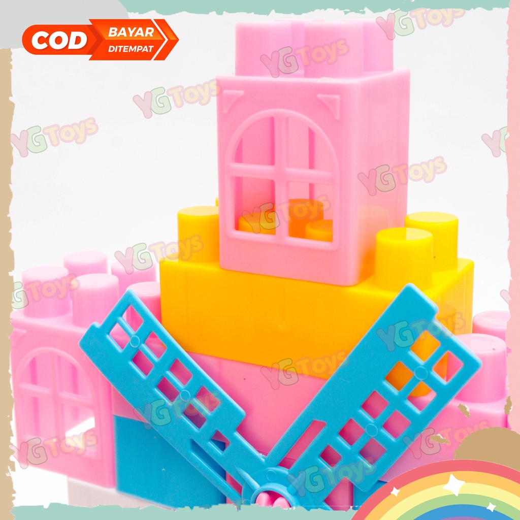 YGtoys Mainan Anak DIY Building Block Balok Susun Rumah Besar Mainan Edukasi Puzzle Blok