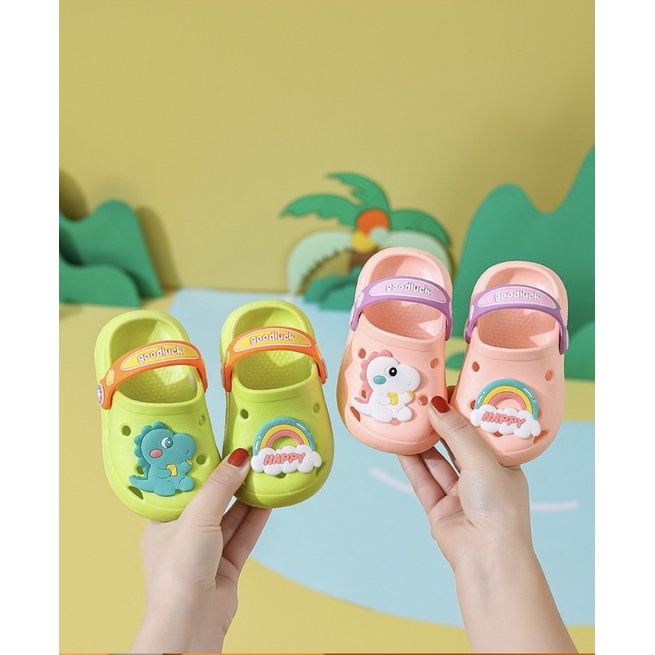 Sendal / Sandal Anak Laki Laki / Perempuan Cewek Cowok Dino Rainbow Kids Shoes / Children Shoes  1 - 5 Tahun as