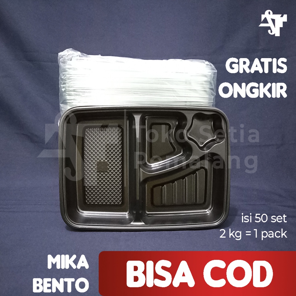 Mika Box Bento Kotak Makan Plastik Murah Tempat Makan Catering 50pcs