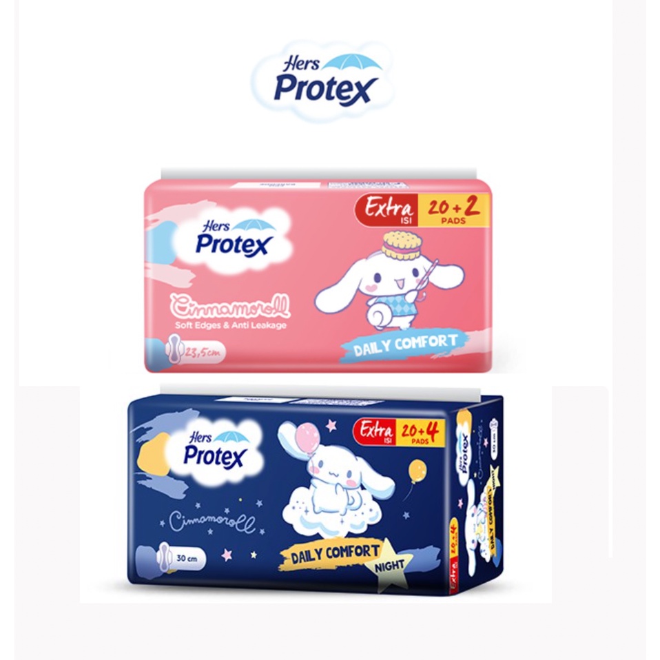 Hers Protex Pembalut Wanita Cinnamoroll Daily Comfort - Day / Night