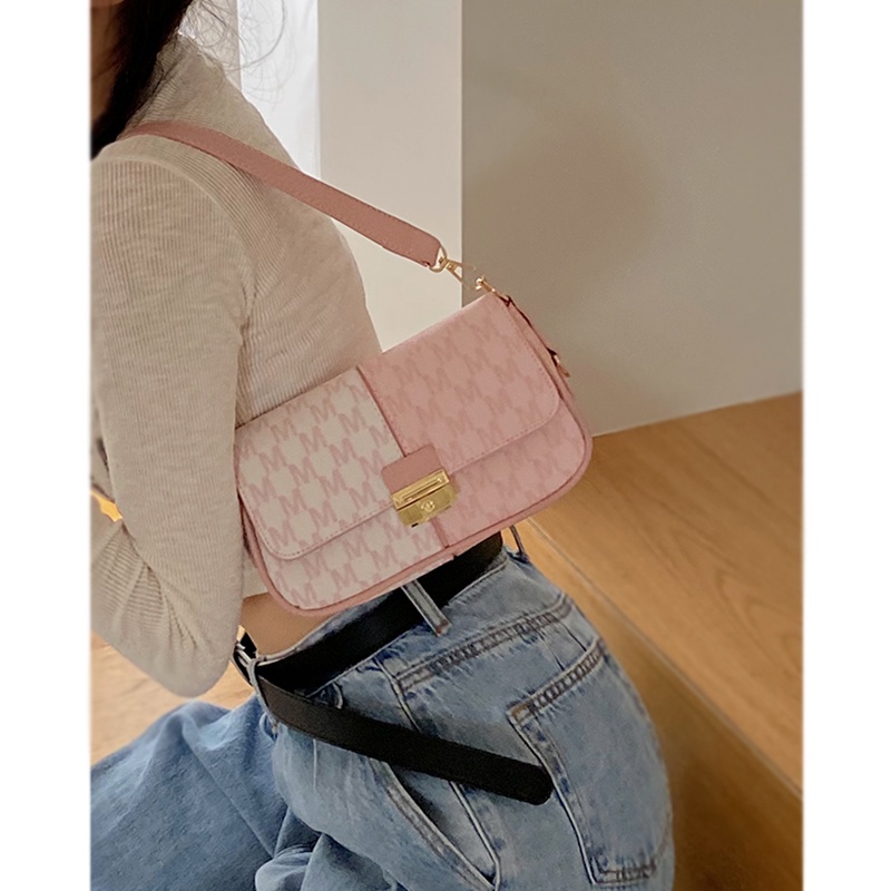 Suhao Niche tas tangan wanita musim panas 2021 baru trendi fashion jacquard underarm bag all-match ins chain bag messenger bag