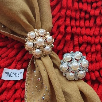 G1516 Ring jilbab mutiara kolongan jilbab segiempat aksesoris hijab modern