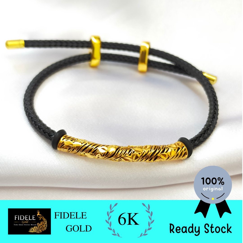 Gelang Emas Charm Pipa polos emas asli kadar 300