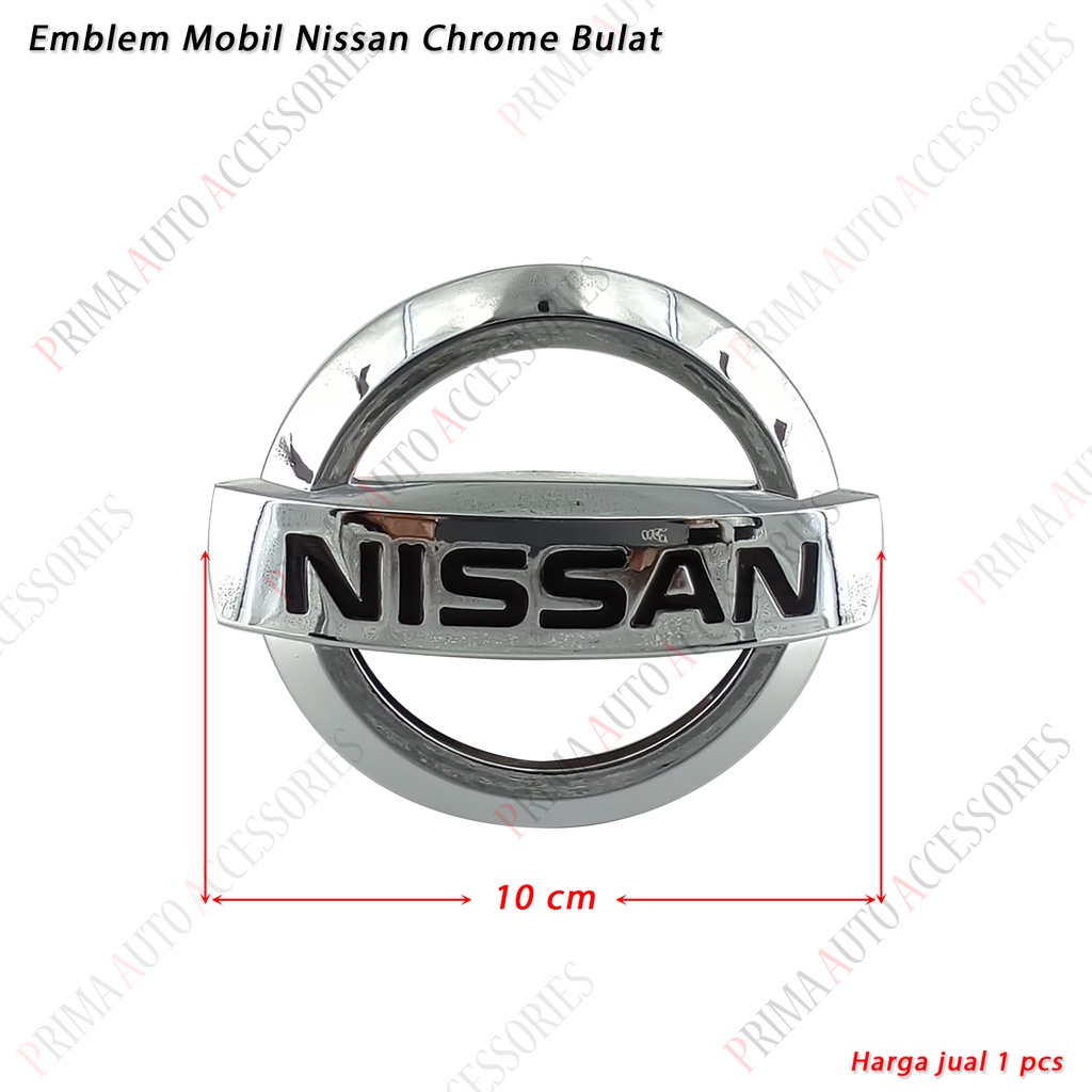 Logo Emblem Mobil NISSAN Chrome Bulat 10 cm