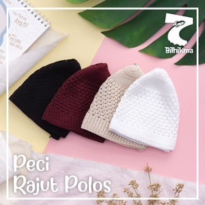 Peci Rajut Dewasa - Peci Rajut Tebal Nanas - Peci Polos Rajut