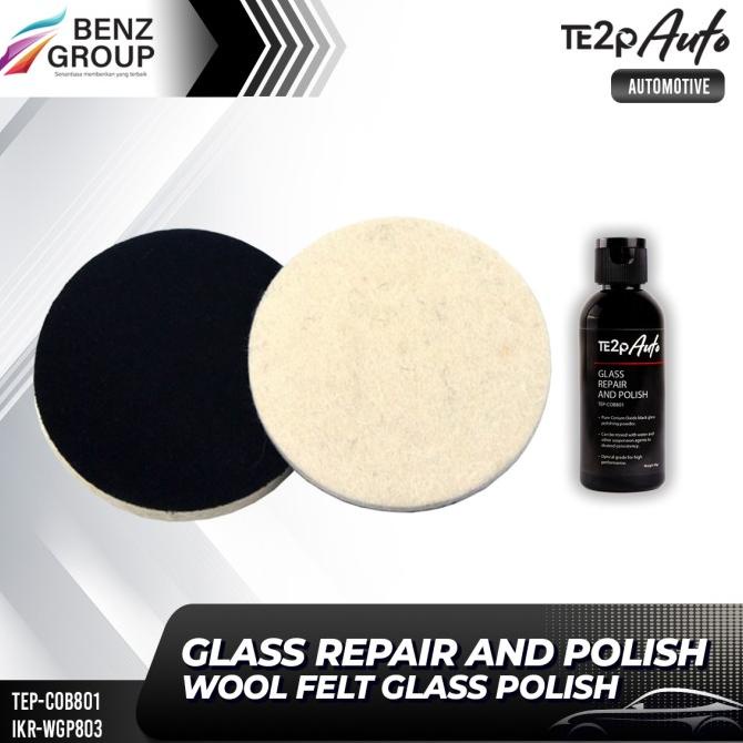 Paket Perawatan Kaca Baret Jamur Mobil Wool Felt Dan Obat Poles Te2P
