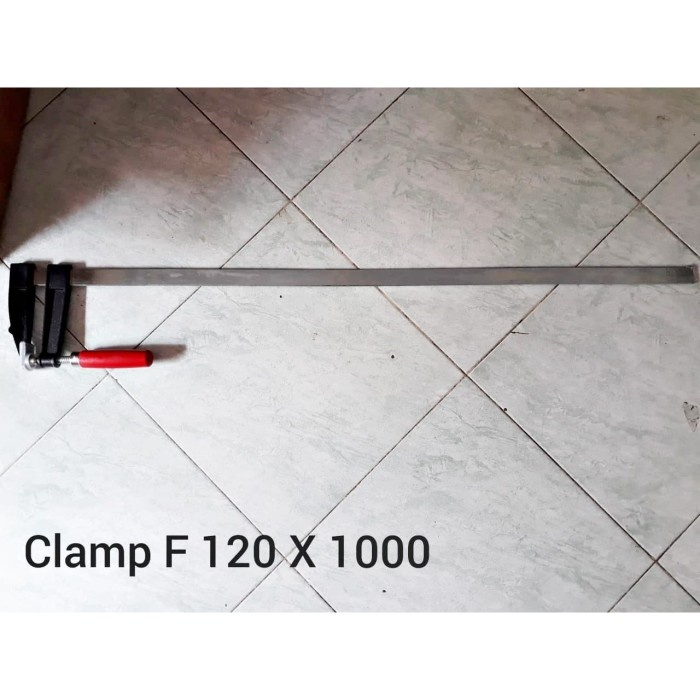 Clamp F 1000 x 120mm catok kayu 100cm model lama gagang kayu merah