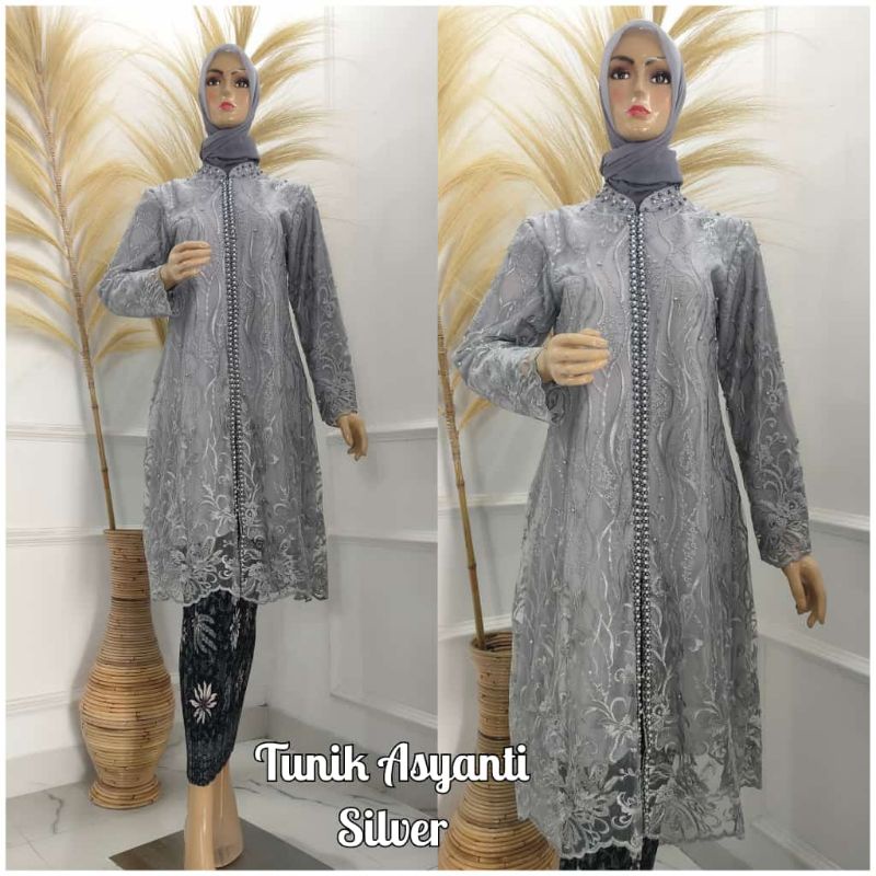 TUNIK ASYANTI // BAHAN TILLE BORDIR FULL PREMIUM // HIASAN PAYET MUTIARA // KODE DJ