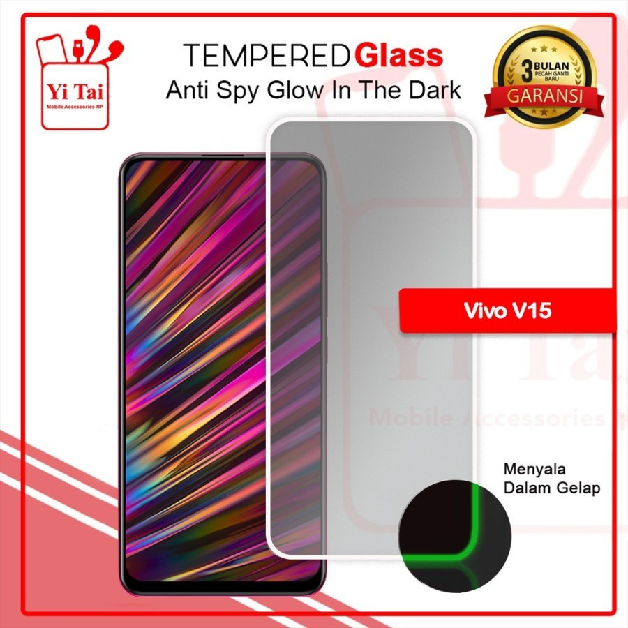 YI-TAI TEMPERED GLASS PREMIUM SPY GLOW IN THE DARK VIVO V15 PRO VIVO V15 VIVO V20 VIVO V20 SE VIVO V21 4G VIVO V21 5G VIVO V23E WHITE_CELL