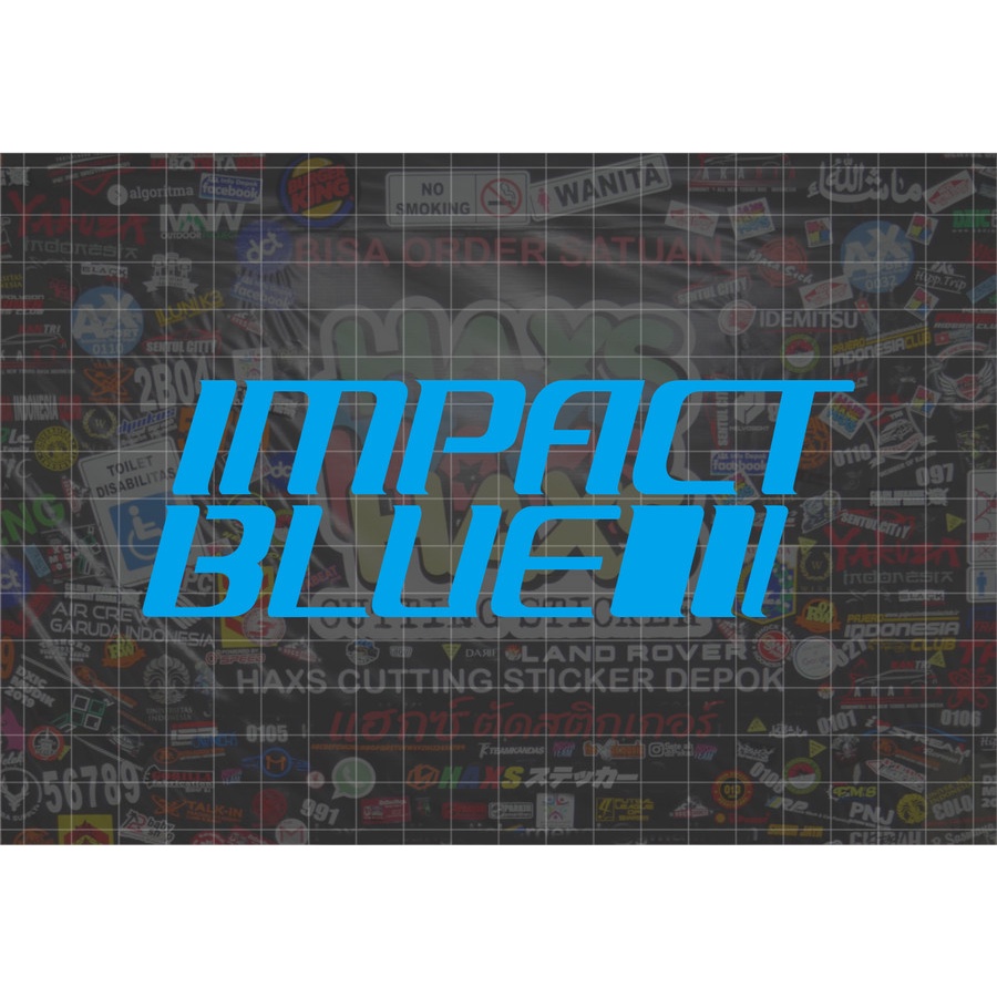 Cutting Sticker Impact Blue Ukuran 15 Cm Untuk Mobil