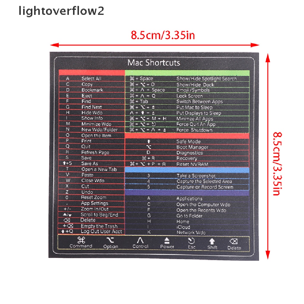 (lightoverflow2) Stiker Keyboard Untuk Mac OS System 2022-2008 (13-16 &quot;)