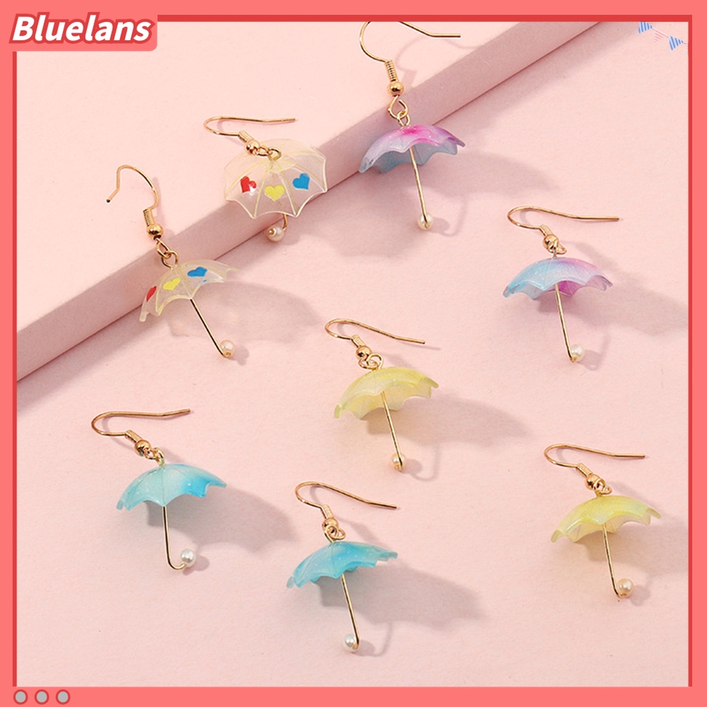 1 Pasang Anting Kait Wanita Bentuk Payung Warna Kontras Untuk Pernikahan