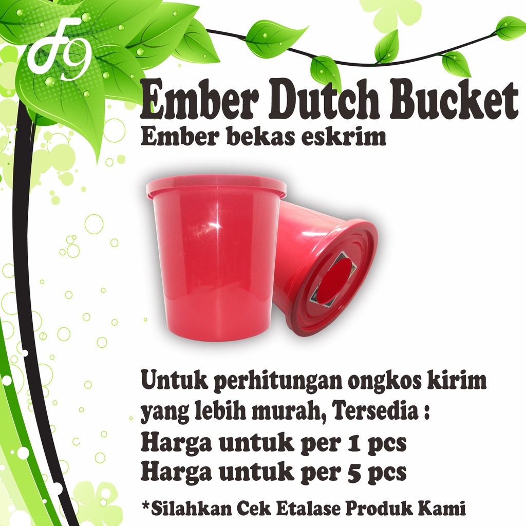 Ember Hidroponik Dutch Bucket lubang netpot 10 cm untuk Cabai Tomat Melon dll