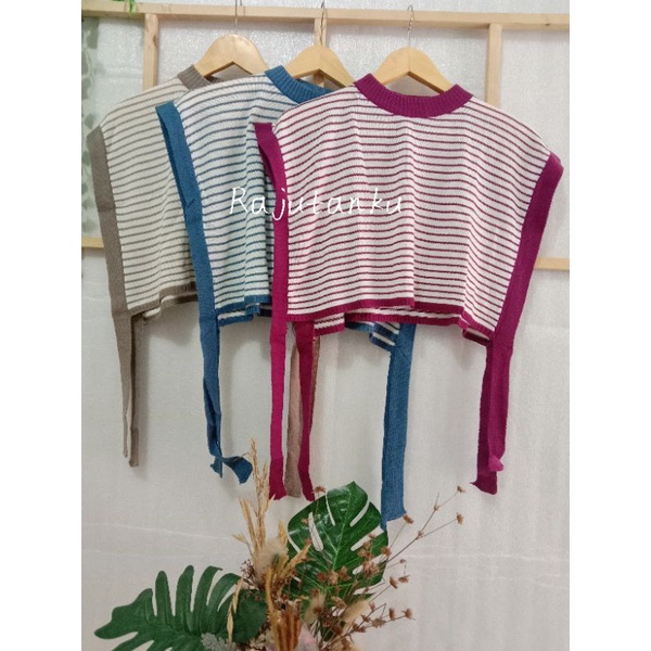 VEST ANDIN CROP STRIPPI TALI SAMPING