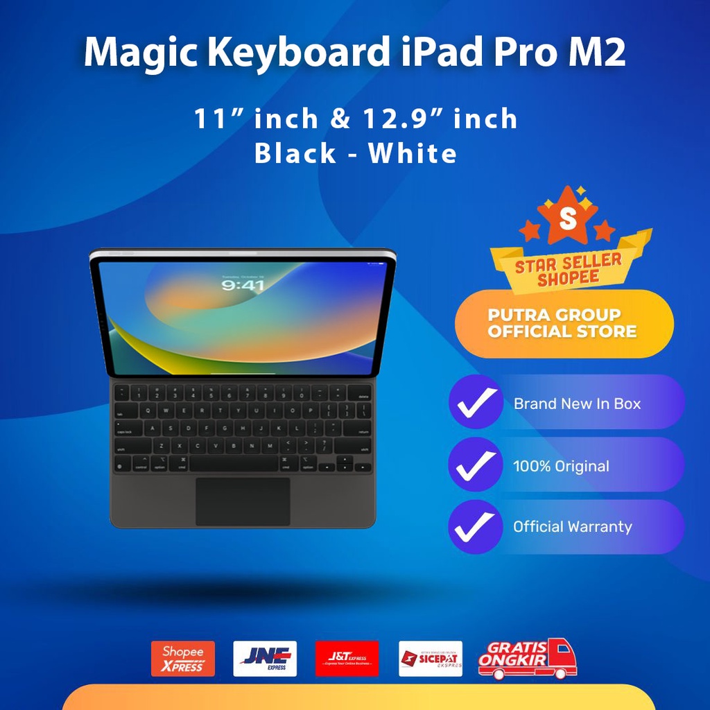 Magic Keyboarddd for Ipad Pro 2022 M2 6th Gen 11 12.9 inch White Black