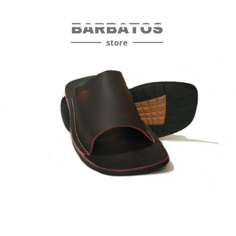 BARBATOS | Sandal Kulit Asli Kokop Pria | Sandal Kulit Slop | Sandal Kulit Slipper