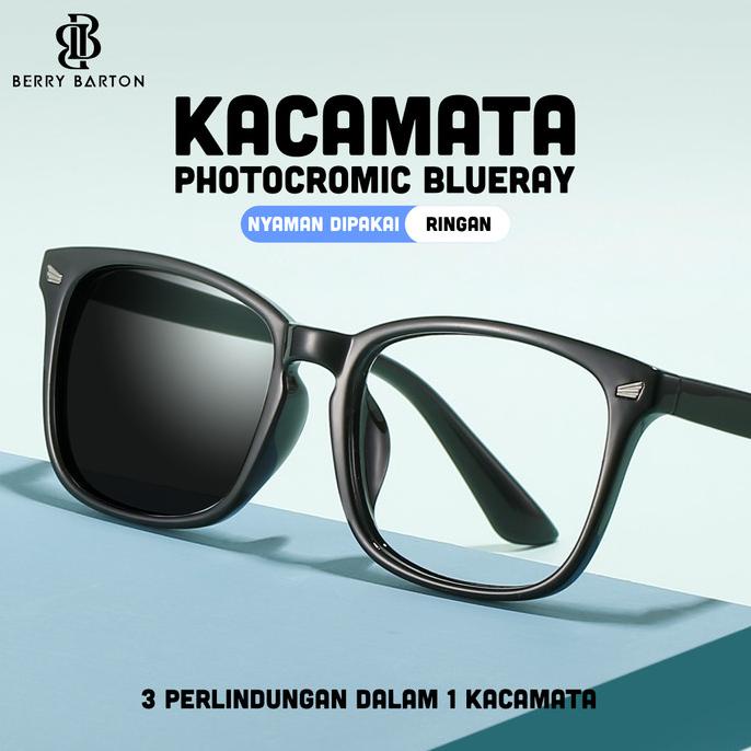 Kacamata Anti Radiasi Frame Kotak Photocromic Berrybarton 1003