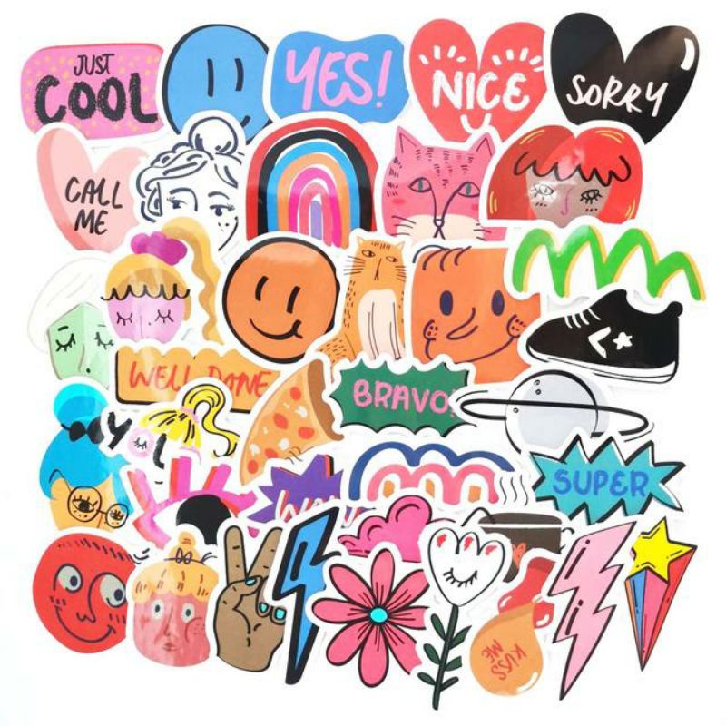 

Stiker Pack Aesthetic Pack Style 260304- Stiker Aesthetic Keren Imut Laptop, Aksesoris Hp, Anti Air, Motif, Helm, Tumbler, Koper, Kulkas