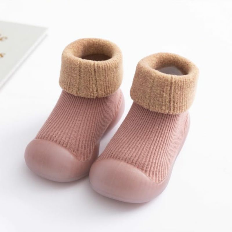 Baby Kids Rubber Shoes Sepatu Karet Bayi Prewalker Baby Rubber Shoes Soft Cotton Kaos Kaki Lembut Anak Skidder Alas Kaki Belajar Jalan