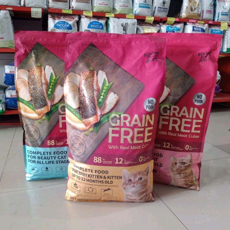 Grain Free Kitchen Flavour Baby Kitten Formula 8kg (Go-jek only) makanan kucing anakan baby murah promo kf grain free dry cat food